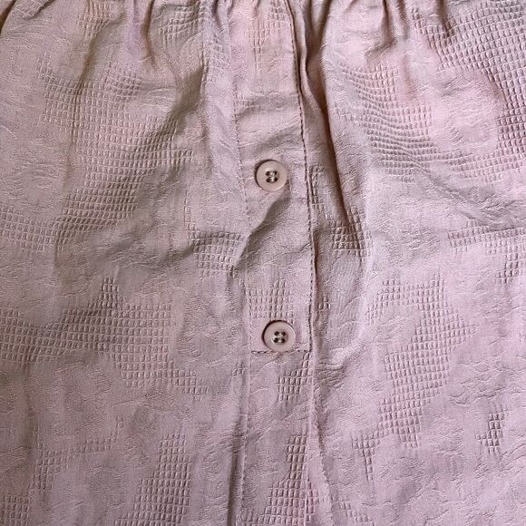 NEW Pink Button Up Shirt Tail Half Shirt For Under Short Tops Large - Picture 2 of 5